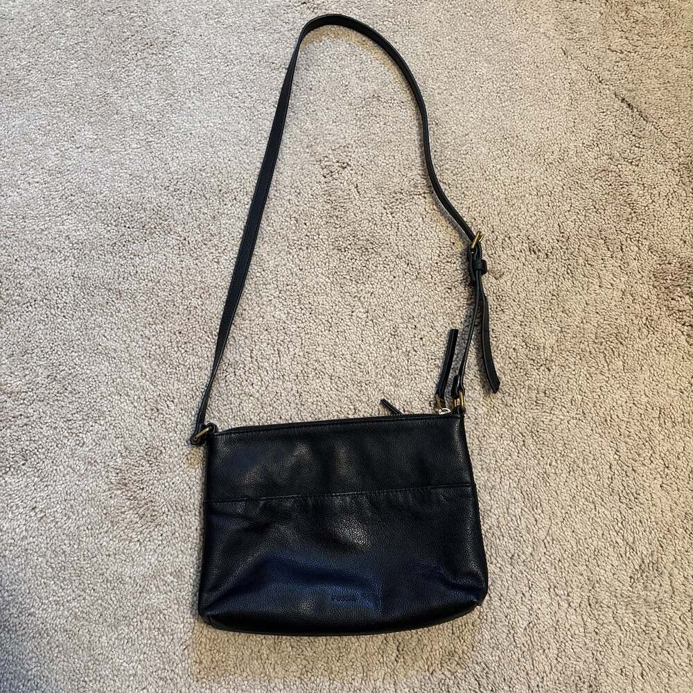 Fossil Fiona Small Crossbody Bag in Black Leather